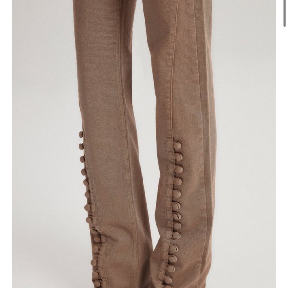 Stylish Tan Pants with Button Detailing